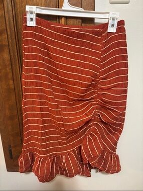 Scotch & Soda Rust and Cream Striped Skirt